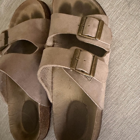 Arizona Brown Double Strap Sandals - Picture 4 of 10